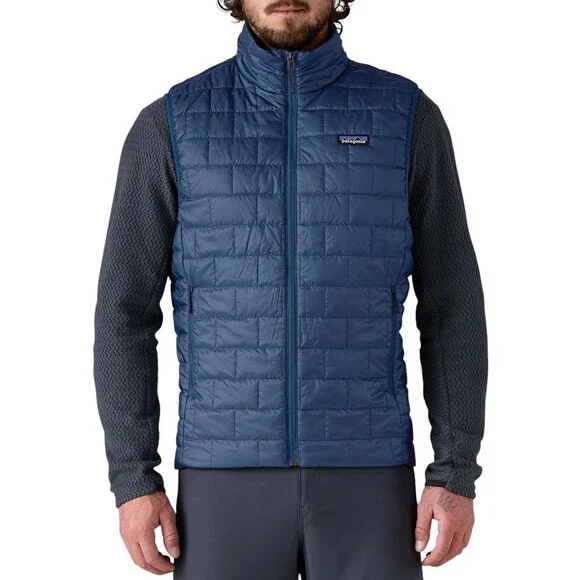 NEW Patagonia Mens Nano Puff Vest Clement Blue Size XL Full Zip - Picture 2 of 10